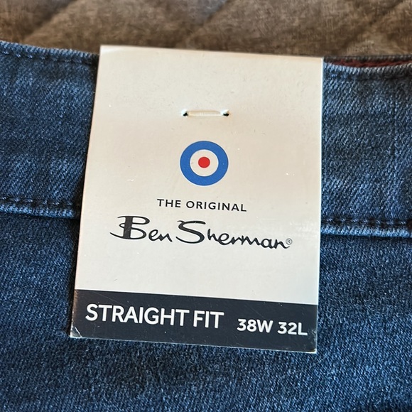 🆕 Men’s Ben Sherman Dark Indigo Straight Fit Jeans Size 38/32 - Picture 3 of 5
